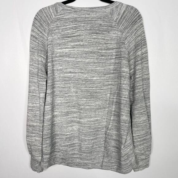 Athleta Small Marled Heather Gray Bandha Yoga Pullover Sweatshirt Modal Lyocell - Picture 2 of 9